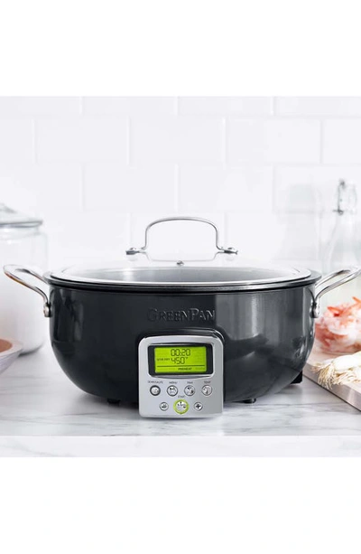 Greenpan Elite Essential 6-quart Smart Skillet In Black Steel