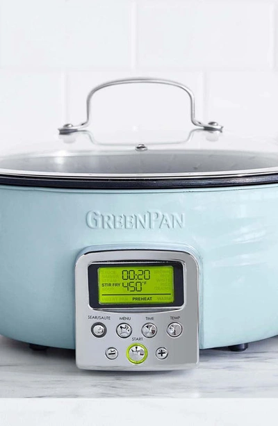 Shop Greenpan Elite 6-quart Essential Smart Skillet In Blue Haze