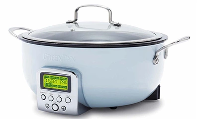 Shop Greenpan Elite 6-quart Essential Smart Skillet In Blue Haze