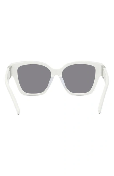 Shop Givenchy 4g 56mm Square Sunglasses In Ivory / Smoke Mirror