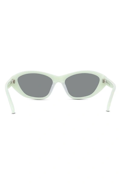 Shop Givenchy Gv Day 55mm Cat Eye Sunglasses In Shiny Light Green / Mirror