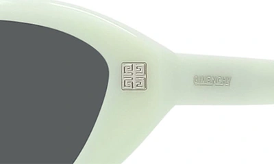 Shop Givenchy Gv Day 55mm Cat Eye Sunglasses In Shiny Light Green / Mirror