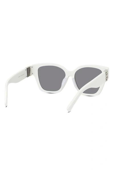 Shop Givenchy 4g 56mm Square Sunglasses In Ivory / Smoke Mirror