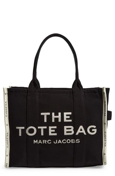 Shop Marc Jacobs The Jacquard Large Tote Bag In Black