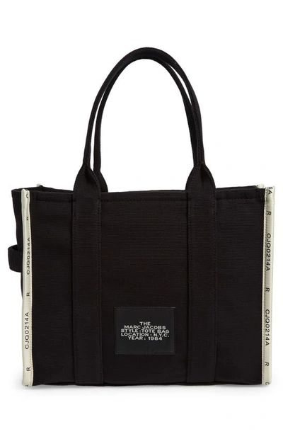 Shop Marc Jacobs The Jacquard Large Tote Bag In Black
