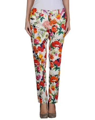 Shop Moschino Casual Pants In Ivory
