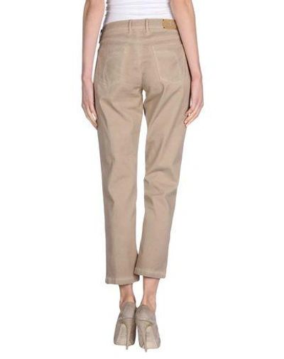 Shop Tru Trussardi Casual Pants In Beige