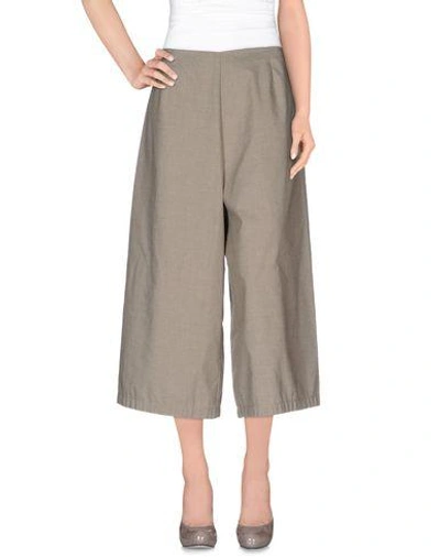 Shop Erika Cavallini Cropped Pants & Culottes In Grey