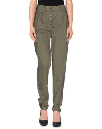 Shop Patrizia Pepe Casual Pants In Military Green