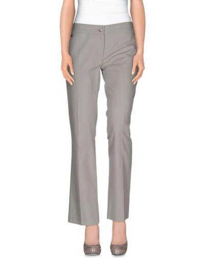Shop Manila Grace Casual Pants In Light Grey