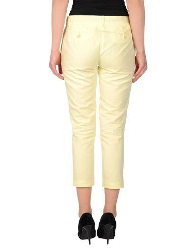 Shop Manila Grace Cropped Pants & Culottes In Yellow