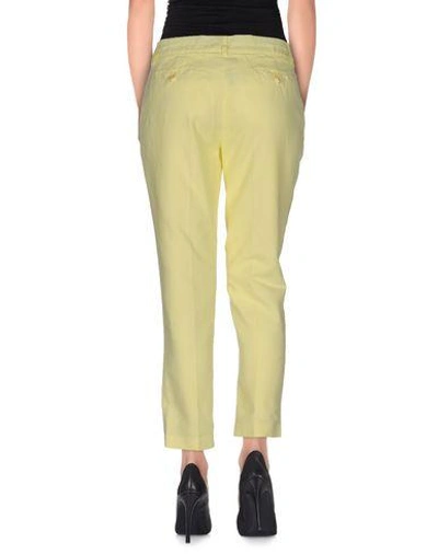 Shop Manila Grace Cropped Pants & Culottes In Light Yellow