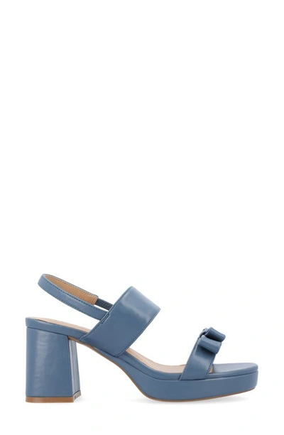 Shop Journee Collection Brookan Platform Sandal In Blue