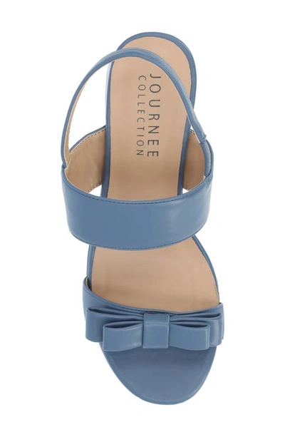 Shop Journee Collection Brookan Platform Sandal In Blue