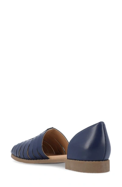 Journee Collection Tru Comfort Anyah Vegan Leather Flat In Blue