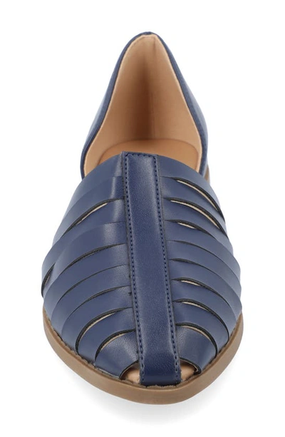 Journee Collection Tru Comfort Anyah Vegan Leather Flat In Blue