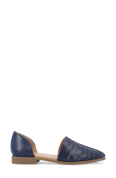 Journee Collection Tru Comfort Anyah Vegan Leather Flat In Blue
