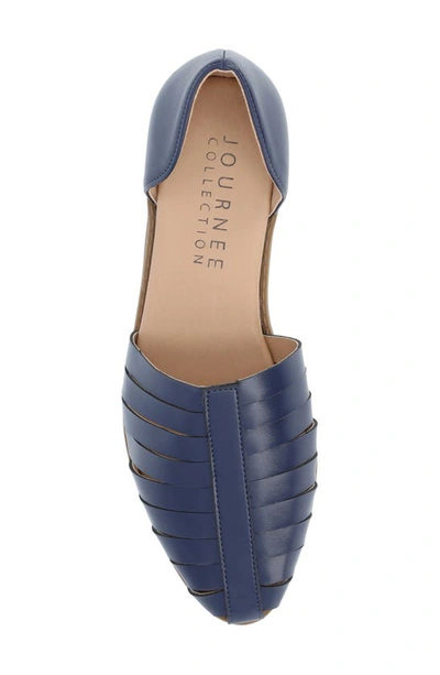 Journee Collection Tru Comfort Anyah Vegan Leather Flat In Blue