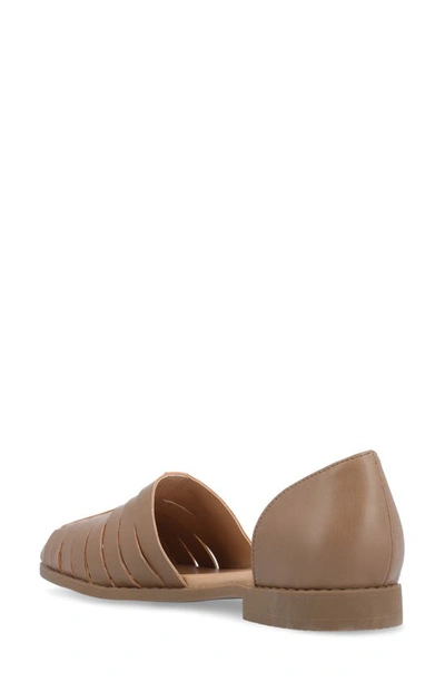 Journee Collection Women's Anyah Caged Two-piece Flats In Taupe