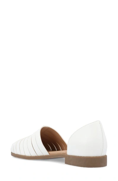 Journee Collection Tru Comfort Anyah Vegan Leather Flat In White