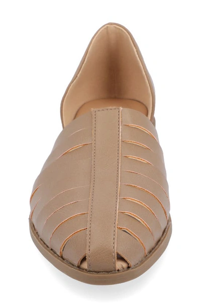 Journee Collection Women's Anyah Caged Two-piece Flats In Taupe