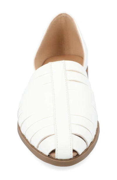 Journee Collection Tru Comfort Anyah Vegan Leather Flat In White