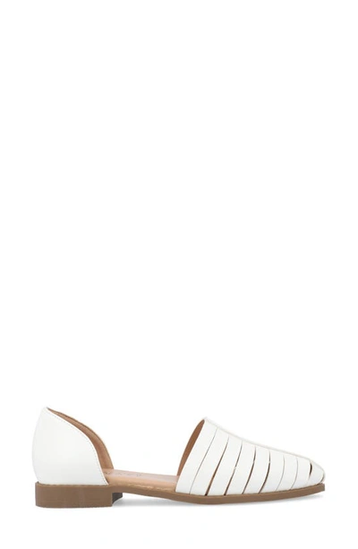 Journee Collection Tru Comfort Anyah Vegan Leather Flat In White