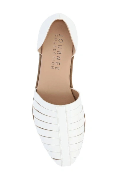 Journee Collection Tru Comfort Anyah Vegan Leather Flat In White