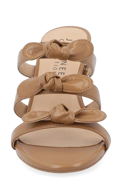 Journee Collection Kristina Bow Strap Slide Sandal In Brown
