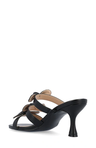 Journee Collection Kristina Bow Strap Slide Sandal In Black