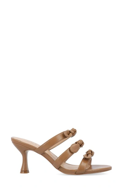 Journee Collection Kristina Bow Strap Slide Sandal In Brown
