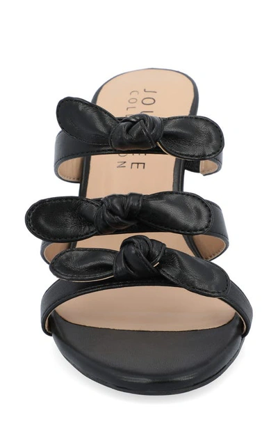 Journee Collection Kristina Bow Strap Slide Sandal In Black