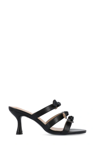 Journee Collection Kristina Bow Strap Slide Sandal In Black