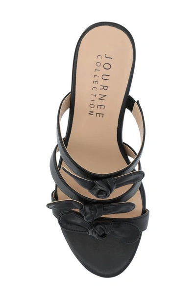 Journee Collection Kristina Bow Strap Slide Sandal In Black