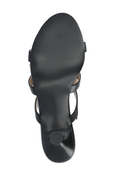 Journee Collection Kristina Bow Strap Slide Sandal In Black
