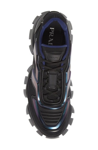 Shop Prada Cloudbust Thunder Lug Sole Sneaker In Nero/ Blue