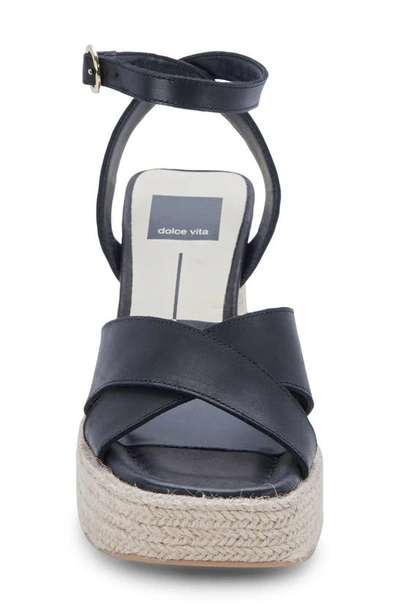 Shop Dolce Vita Arlow Espadrille Platform Sandal In Black Leather