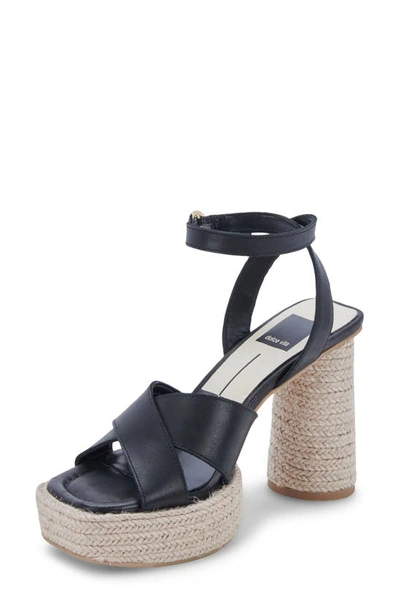 Shop Dolce Vita Arlow Espadrille Platform Sandal In Black Leather