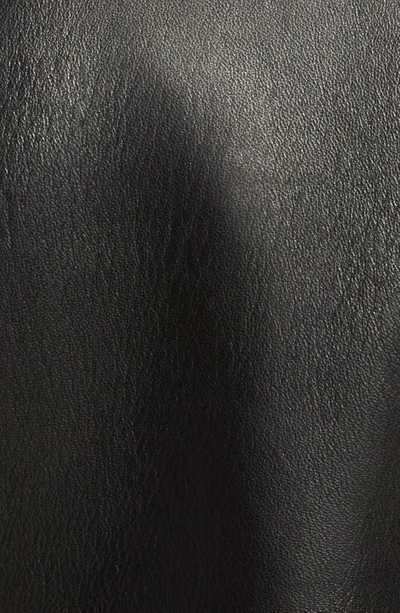 Schott Crop Leather Jacket In Black