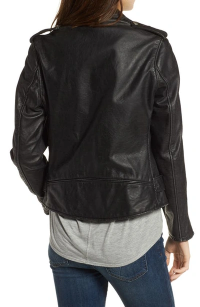 Shop Schott Boyfriend Leather Jacket In Black