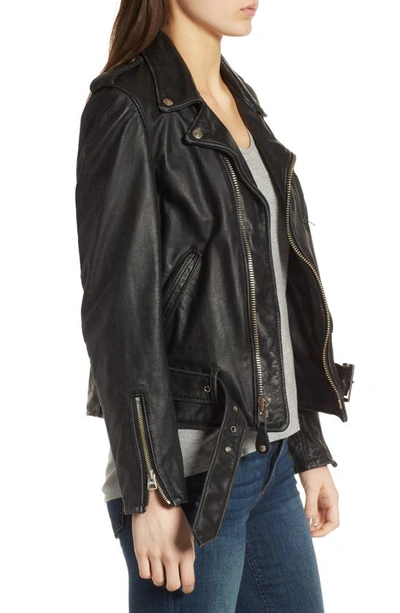 Shop Schott Boyfriend Leather Jacket In Black