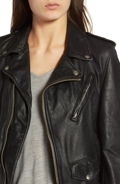 Shop Schott Boyfriend Leather Jacket In Black