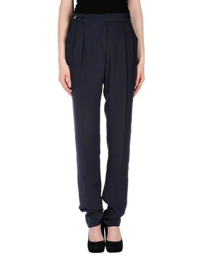 Shop Armani Collezioni Casual Pants In Dark Blue