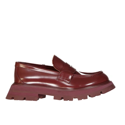 Shop Alexander Mcqueen Leather Loafers In Red