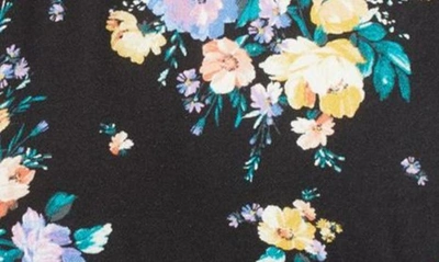 Shop O'neill Alta Floral Print Open Back Minidress In Black Rosetta Floral