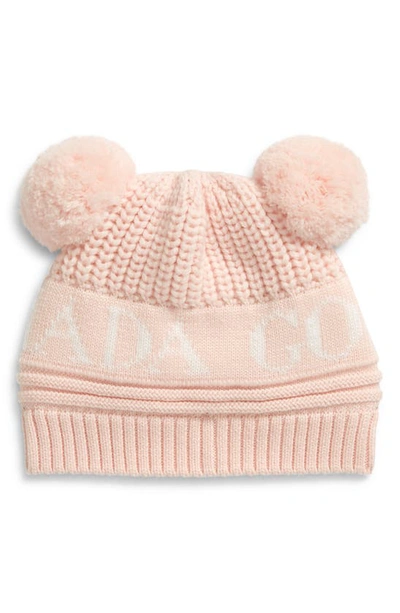 Shop Canada Goose Double Pompom Hat In Soft Pink