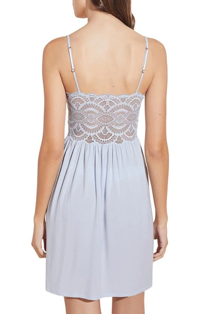Eberjey Womens Marry Me Mademoiselle Stretch-jersey And Lace Chemise Ice Blue Xl In Ice Blue