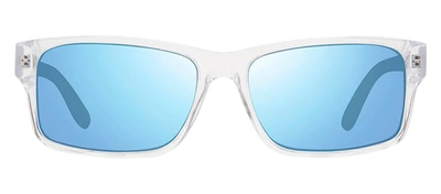 Shop Revo Finley Re 1112 09 Bl Rectangle Polarized Sunglasses In Blue