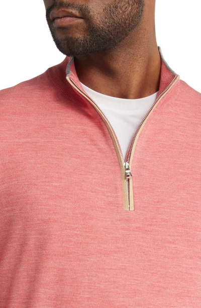 Shop Peter Millar Crown Crafted Excursionist Flex Quarter Zip Wool Blend Pullover In Red Pear