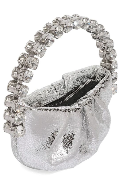 L'alingi Micro Eternity Crystal Top Handle Bag In Silver